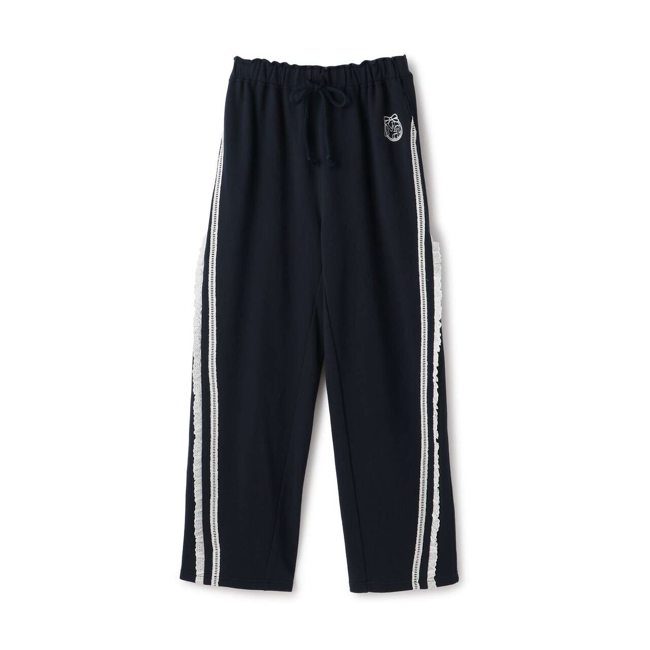 Sweat Barrel-Leg Pants,Navy, large image number 0