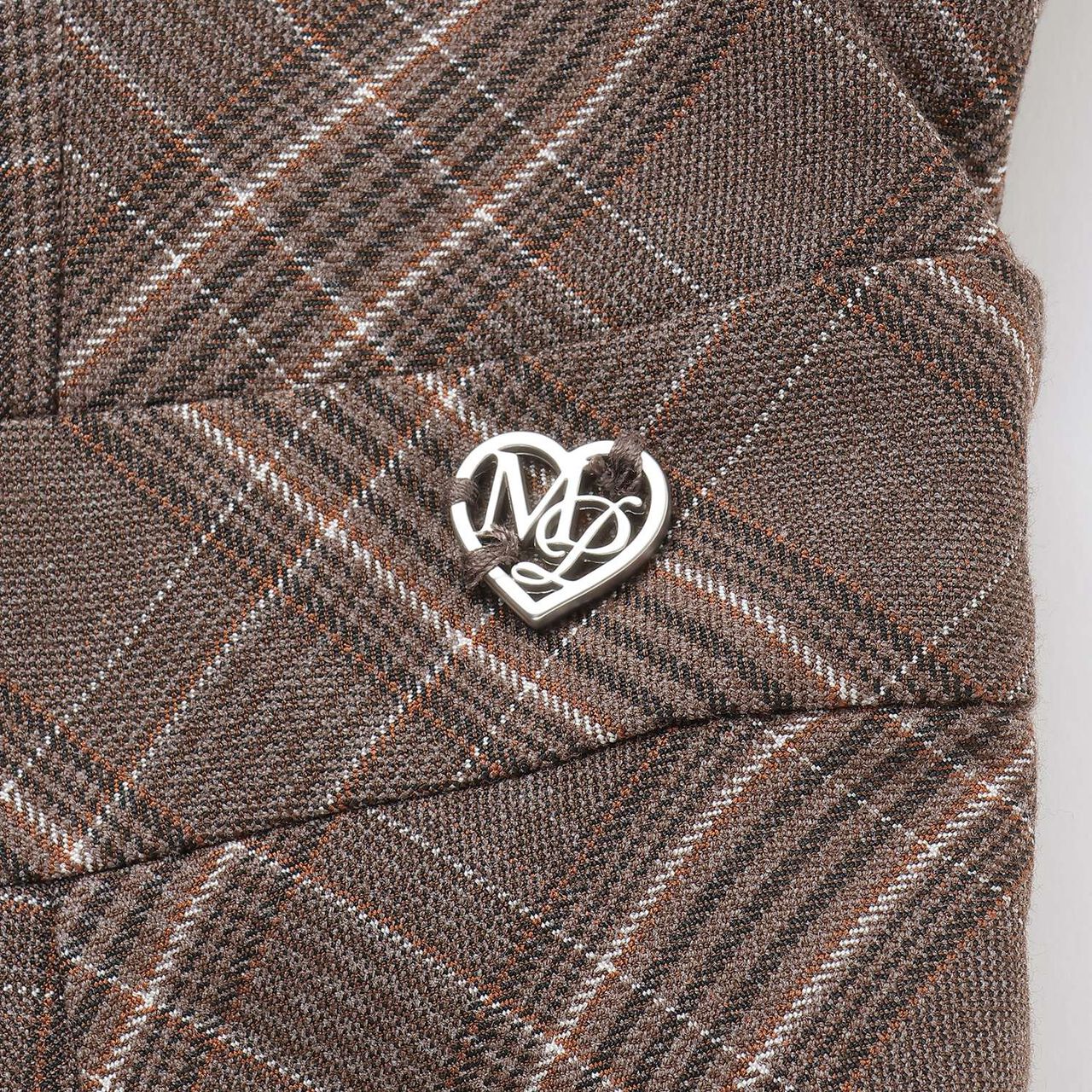 Twin Ribbon Jumper Skirt,Brown, large image number 4