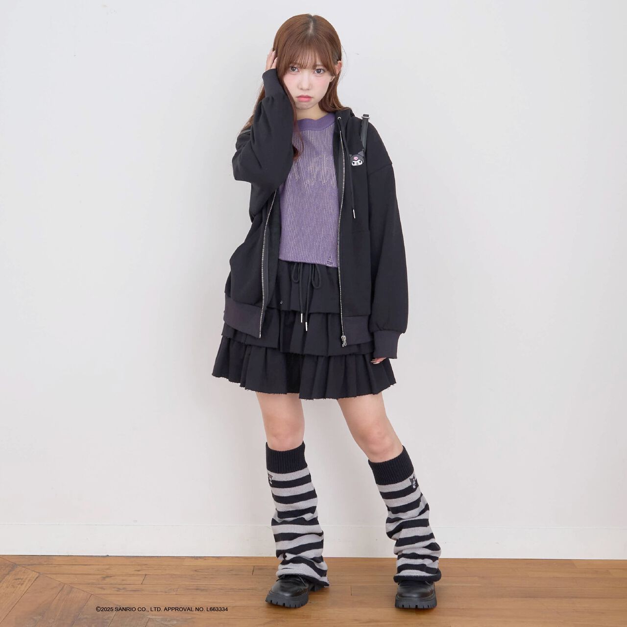 Sanrio Characters Knit Leg Covers,Black, large image number 2