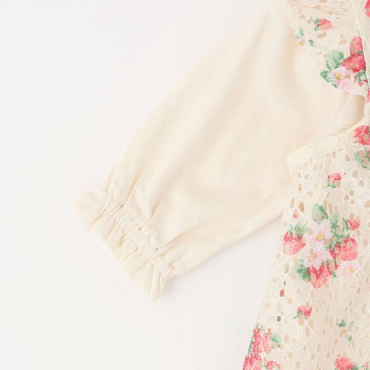 Wild Strawberry Lace Apron 2 WAY All-in-One [Organic] [Made in Japan],Pearl white, medium image number 6