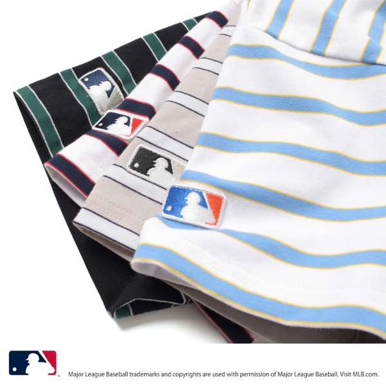 [MLB] Multi Stripe Team Logo Embroidered Short Sleeve T-Shirt,White, large image number 4