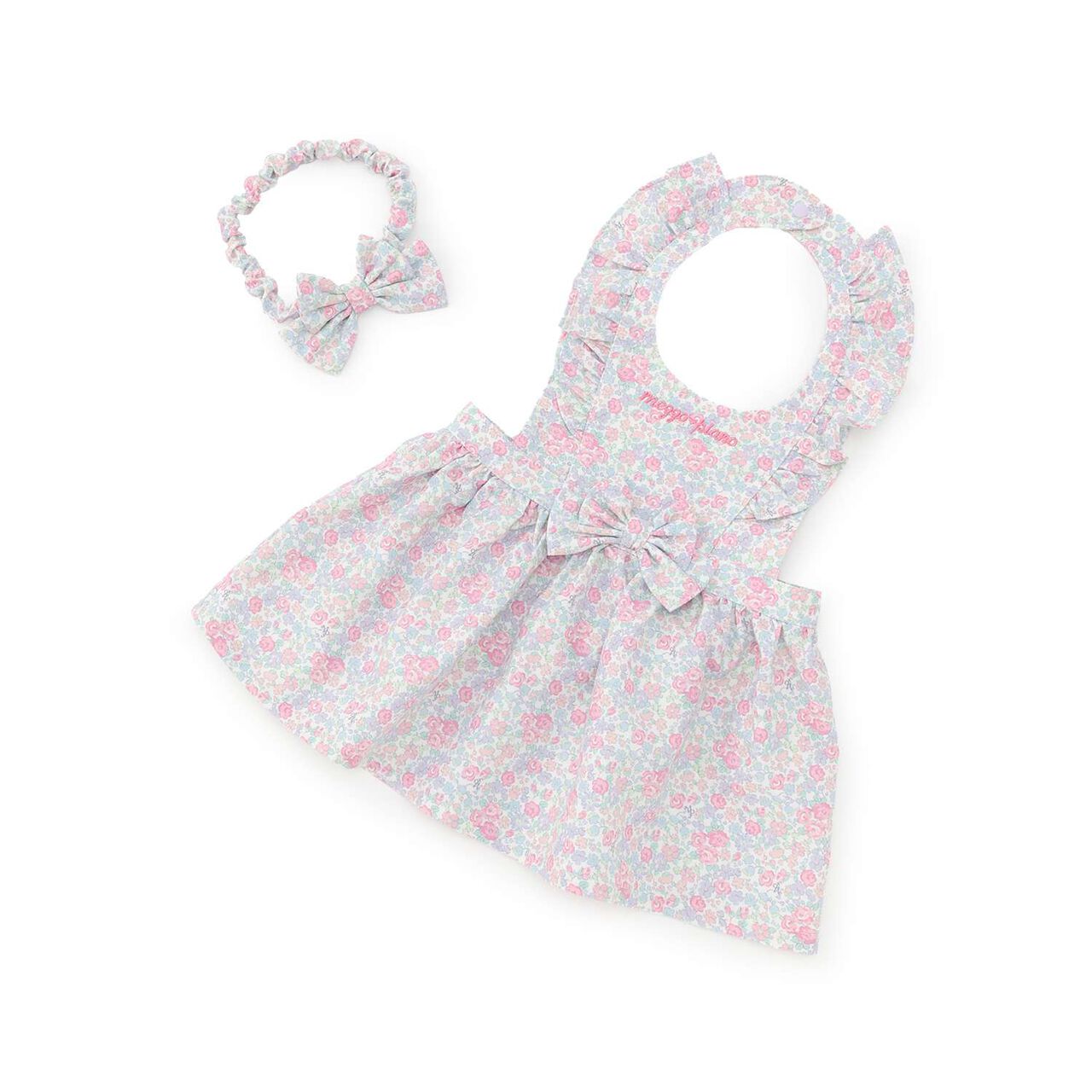 Little Flower Pattern Apron & Headband Set [Box Included],Off white, large image number 1