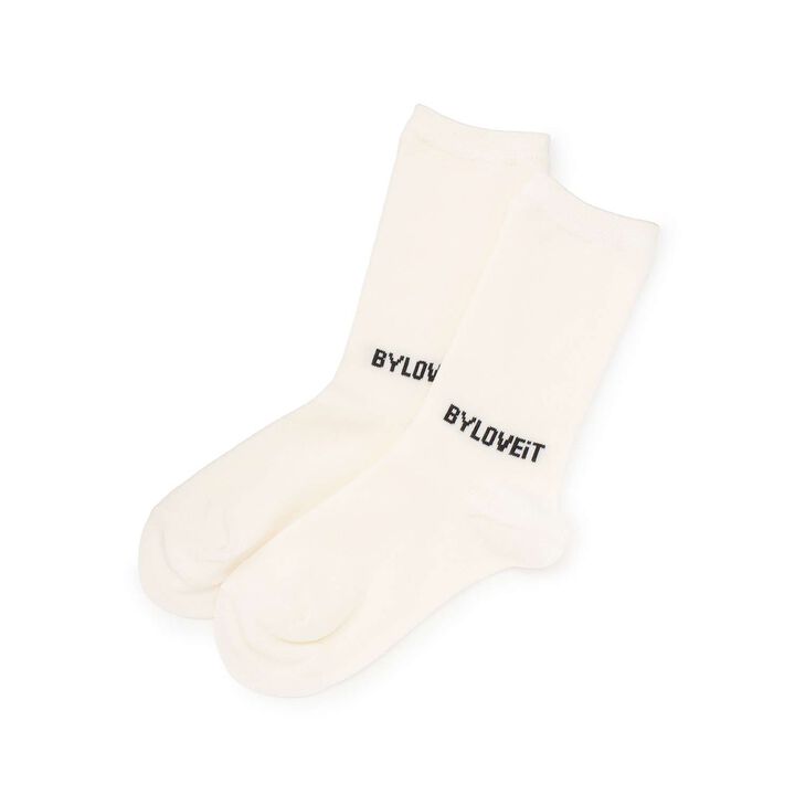 [Graduation Attire] Logo Crew Socks,Off white, medium image number 0