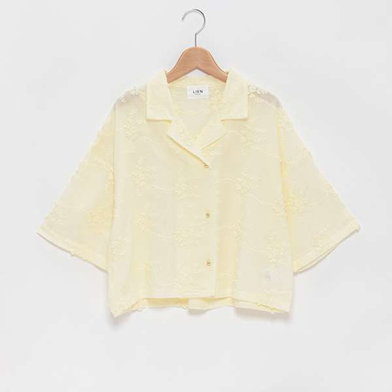 [LADIES] Floral Lace Shirt,Charcoal gray, large image number 8
