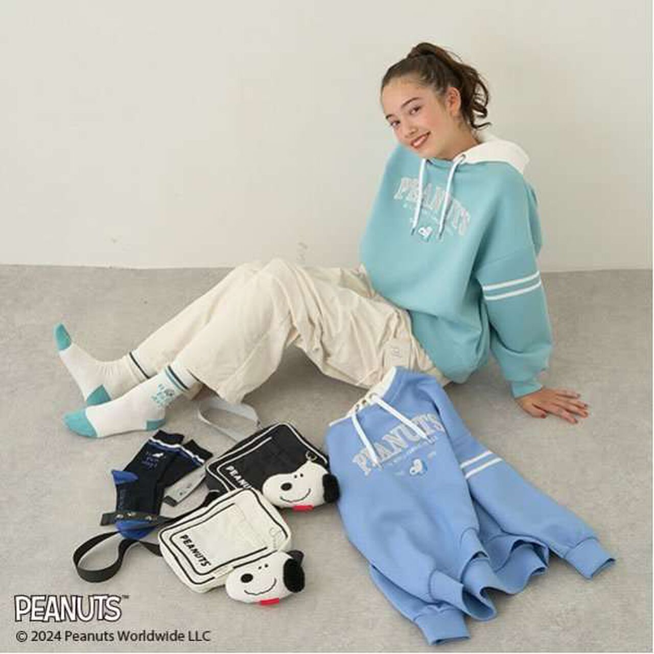 [Made in Japan] [PEANUTS] Striped Crew Socks,Off white, large image number 8