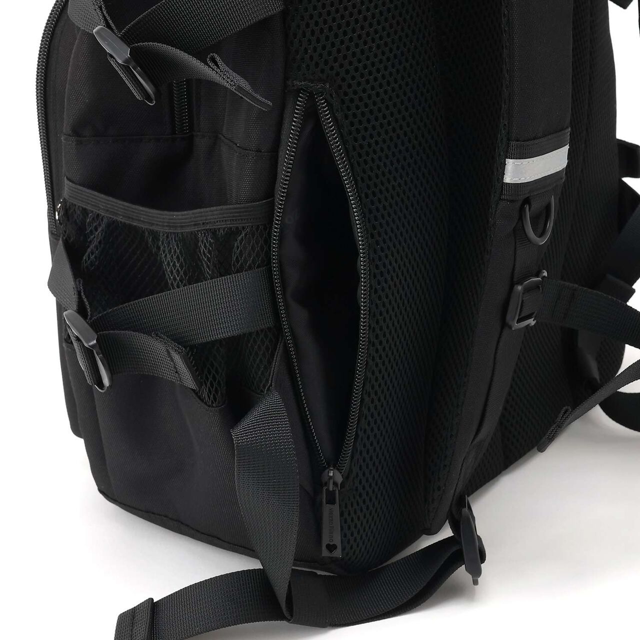 Water-Repellent Backpack with Lame Pouch,Black, large image number 12