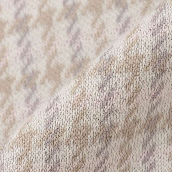 Houndstooth Layered Sweatshirt,Beige, medium image number 7