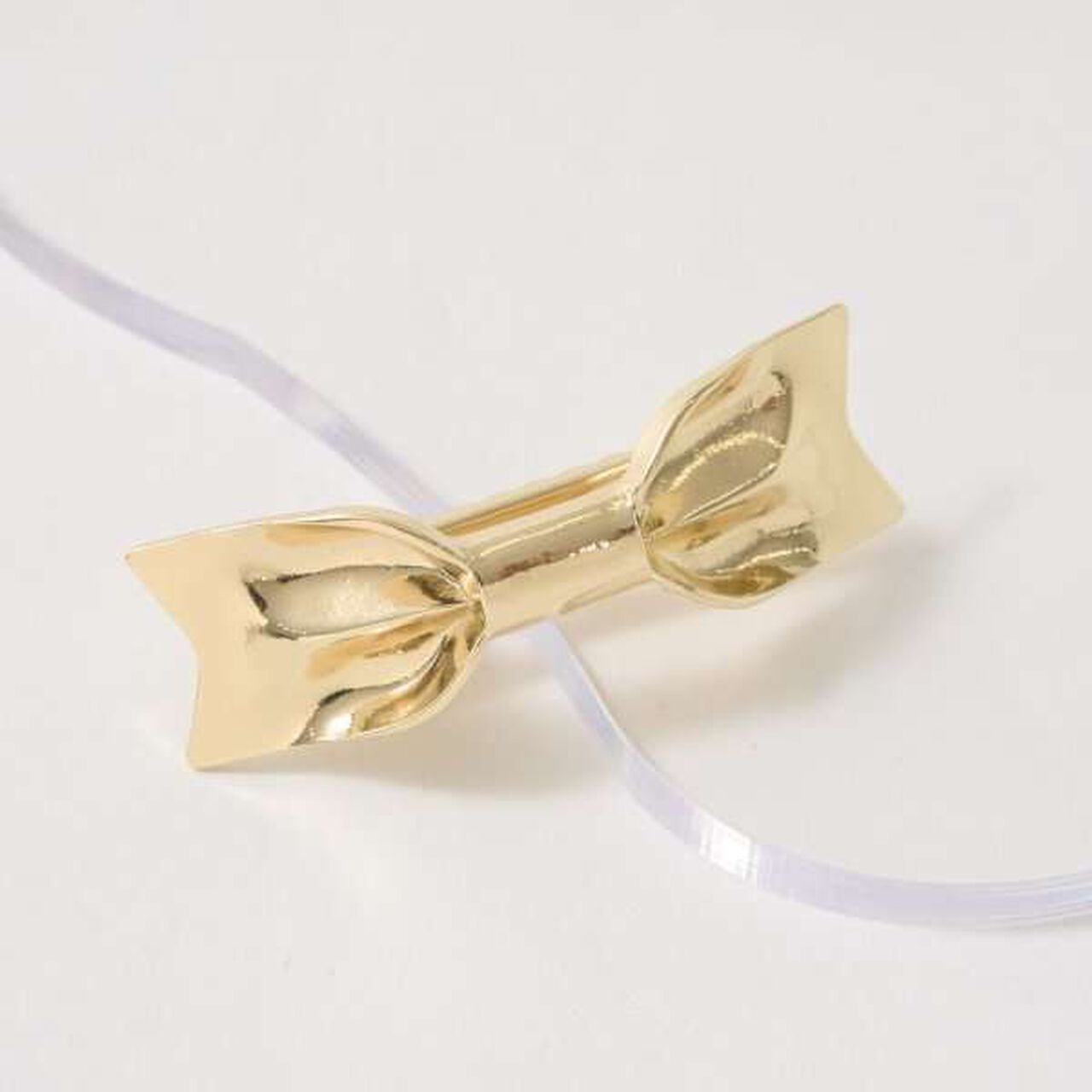 Ribbon-Shaped Hair Clip,Gold, large image number 4