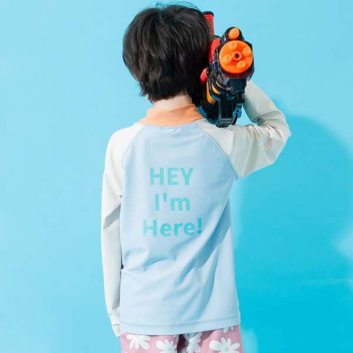[SWIM] Half-Zip Rash Guard,Light blue, medium image number 0