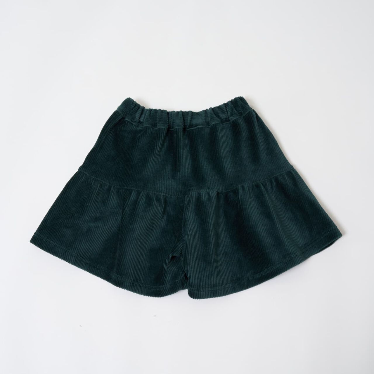 Gathered Cut Corduroy Skirt with Shorts,Deep green, large image number 12