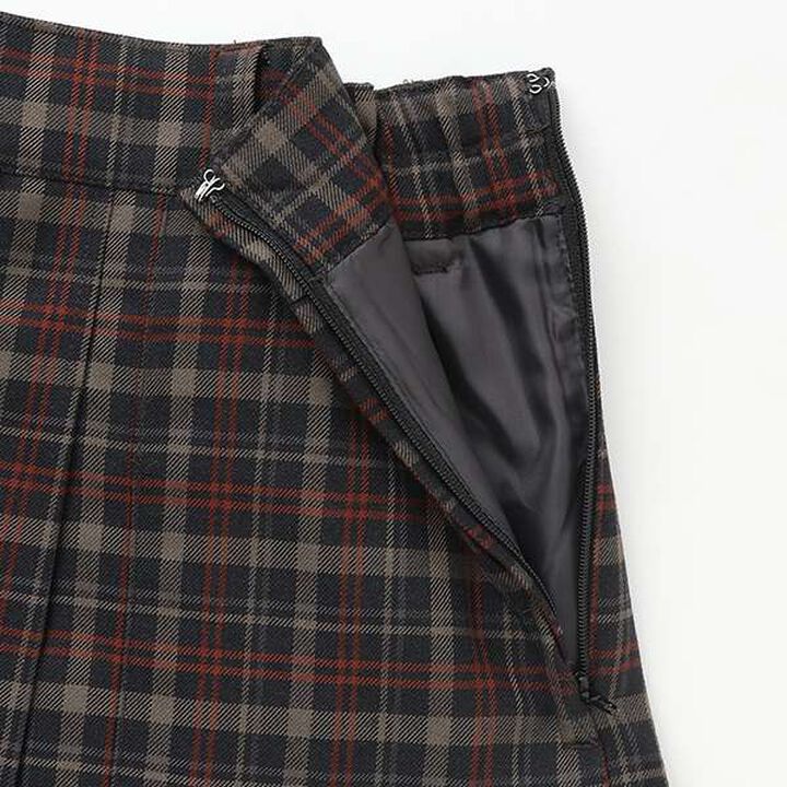 Checkered Midi Skirt,Charcoal gray, medium image number 5