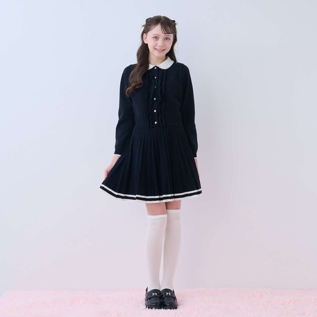 Frill Collar Cardigan,Mocha tea, large image number 5