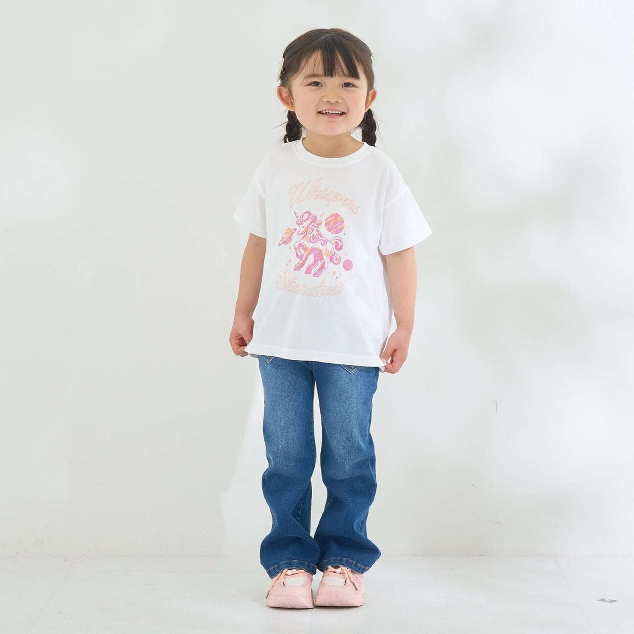 [100% Cotton] Sherbet T-Shirt [UV Cool Touch & Shape-Retaining] Assorted 7 Patterns T-Shirt [Kids Girls],Pearl white, large image number 16