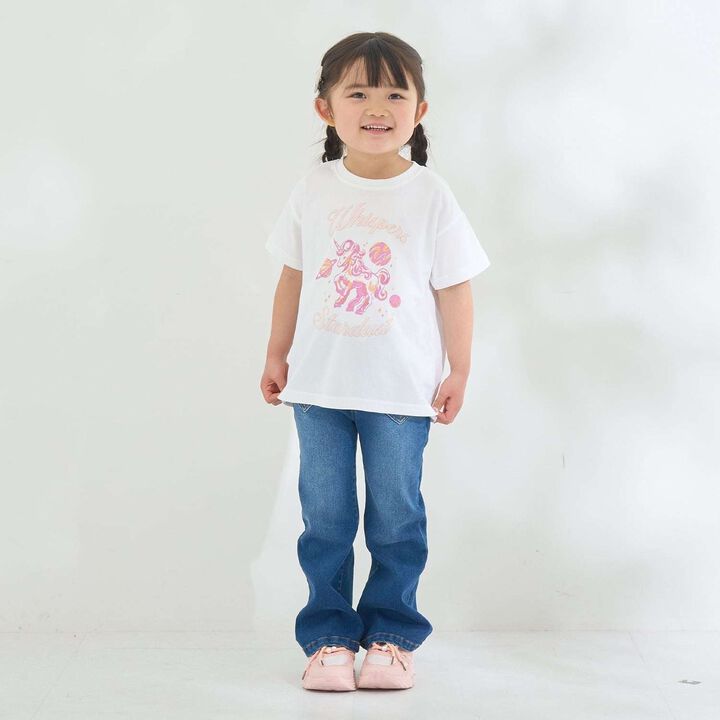 [100% Cotton] Sherbet T-Shirt [UV Cool Touch & Shape-Retaining] Assorted 7 Patterns T-Shirt [Kids Girls],Pearl white, medium image number 16