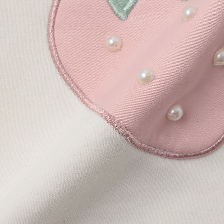 Quick-Dry Fleece Strawberry Appliqu&eacute; Sweatshirt,Black, medium image number 14