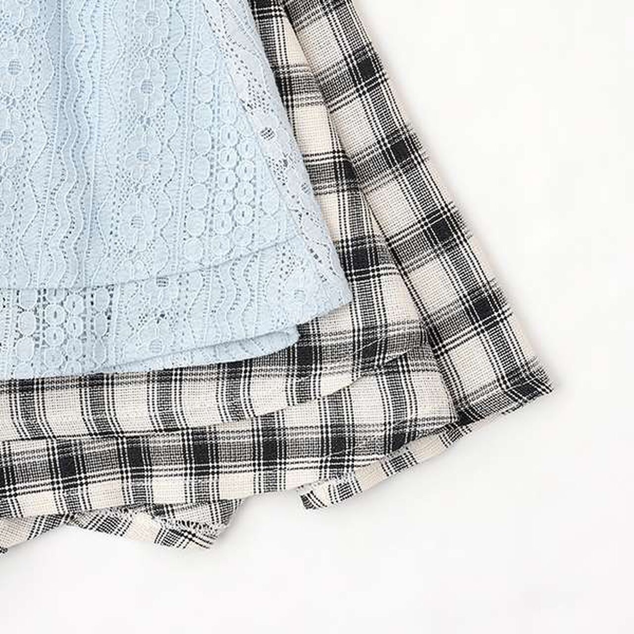 Assorted Material Irregular Hem Skirt with Shorts,Black, large image number 10