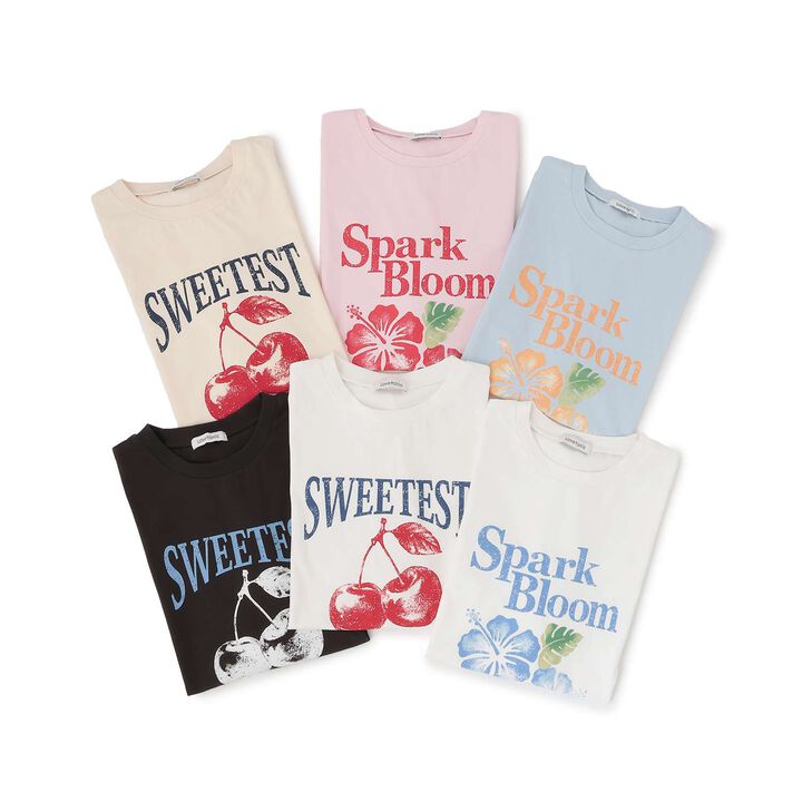 [100% Cotton / GOOD PRICE] Assorted Motif Loose Half Sleeve T-Shirt,Red, medium image number 12