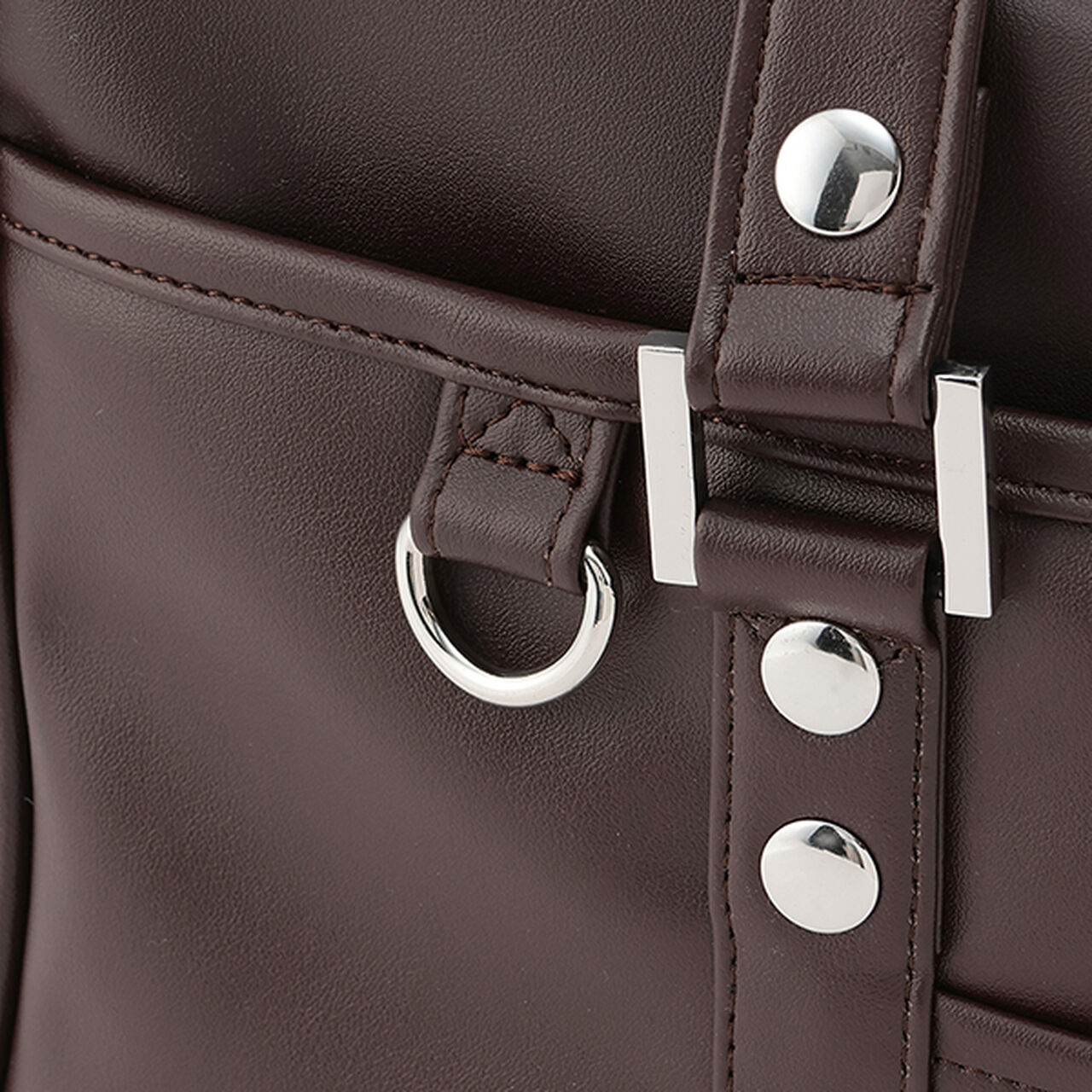 Synthetic Leather School Bag,Black, large image number 2