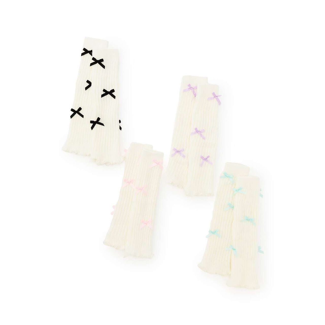 Chibi Loose Socks with Ribbon,Black, large image number 8