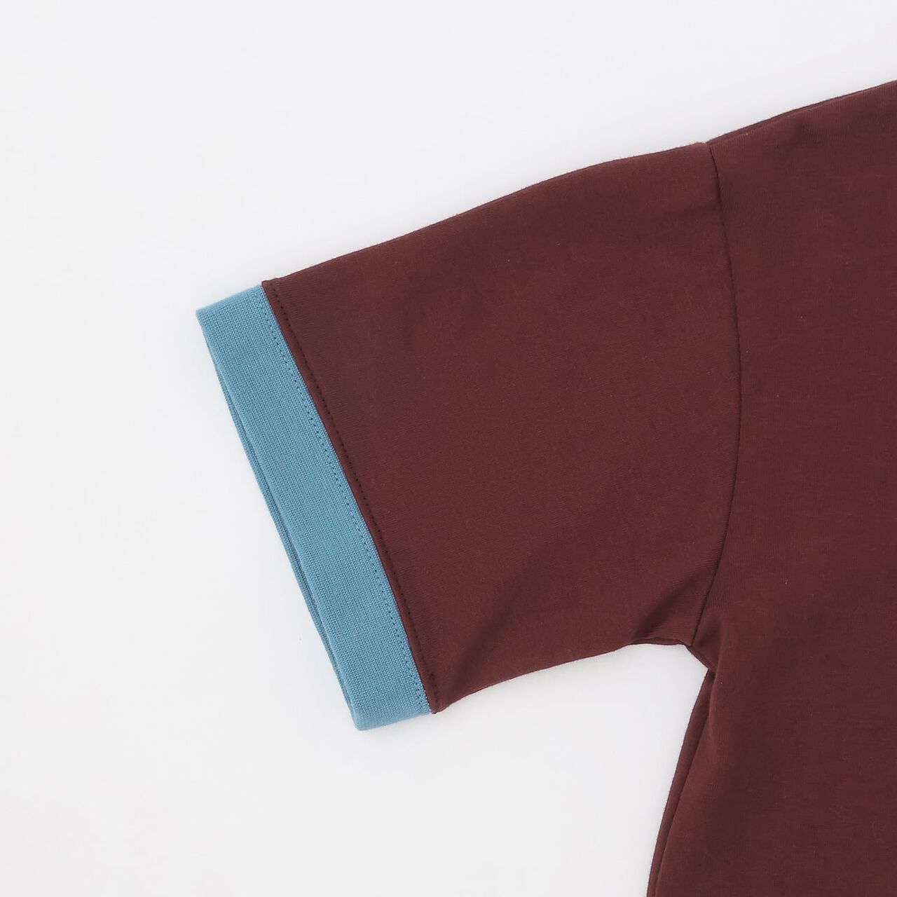 [Anti-Stain & Quick-Dry] Distressed Logo Print Ringer T-Shirt,Turquoise, large image number 7