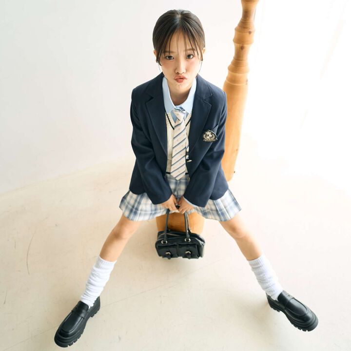 [Graduation Attire] Emblem Tailored Jacket,Beige, medium image number 1