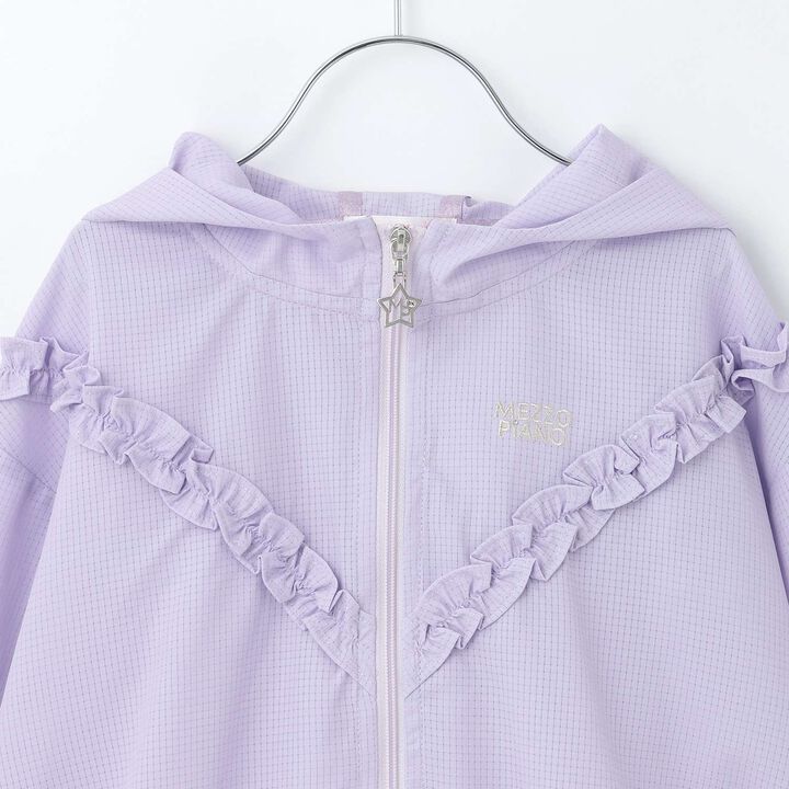UV Protection Frill Bomber Jacket,Pearl white, medium image number 2