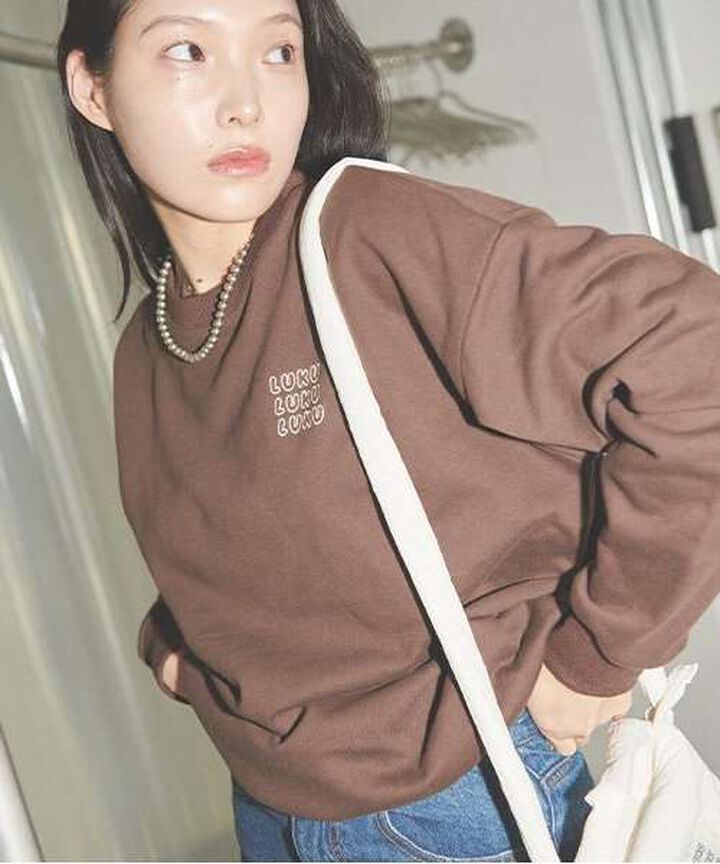 Logo Sweatshirt Pullover,Beige, medium image number 18