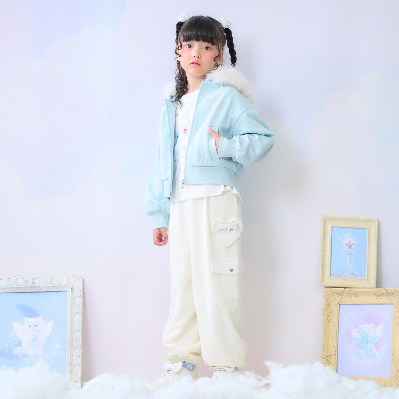 Lame Fleece Faux Fur Hooded Zip Parka,Mint, large image number 15