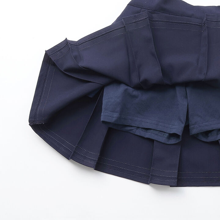 Pleated Skirt-Pants with Detachable Pocket,Navy, medium image number 7