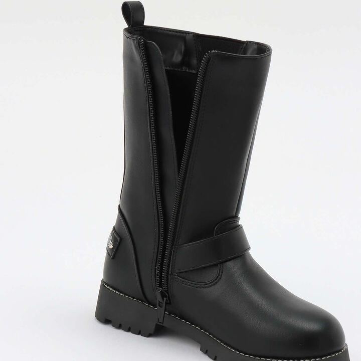 Heart Buckle Engineer Boots,Dark brown, medium image number 3