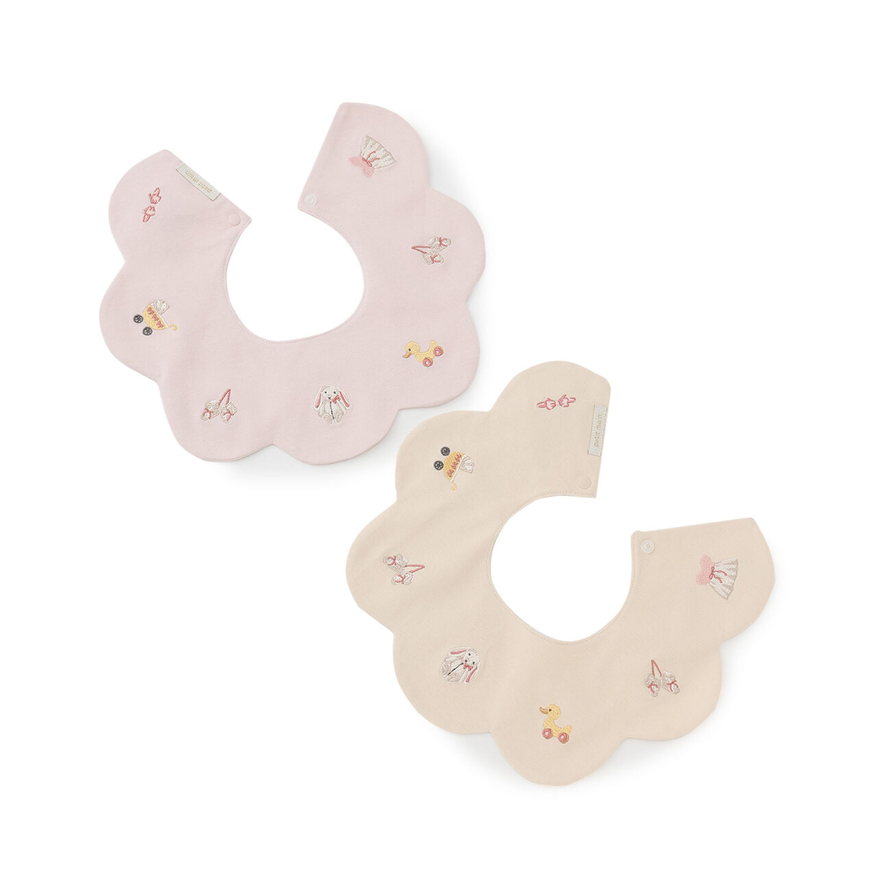 [Waterproof] Embroidered Motif Bib,Light pink, large image number 5
