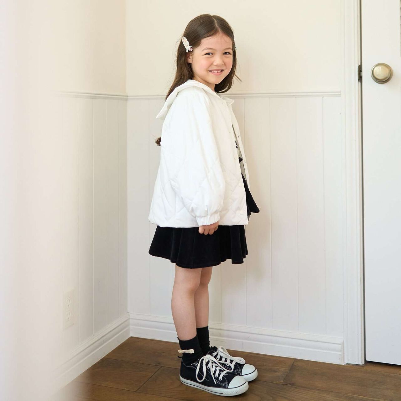 Quilted Bomber Jacket with Removable Sailor Collar,Charcoal gray, large image number 21