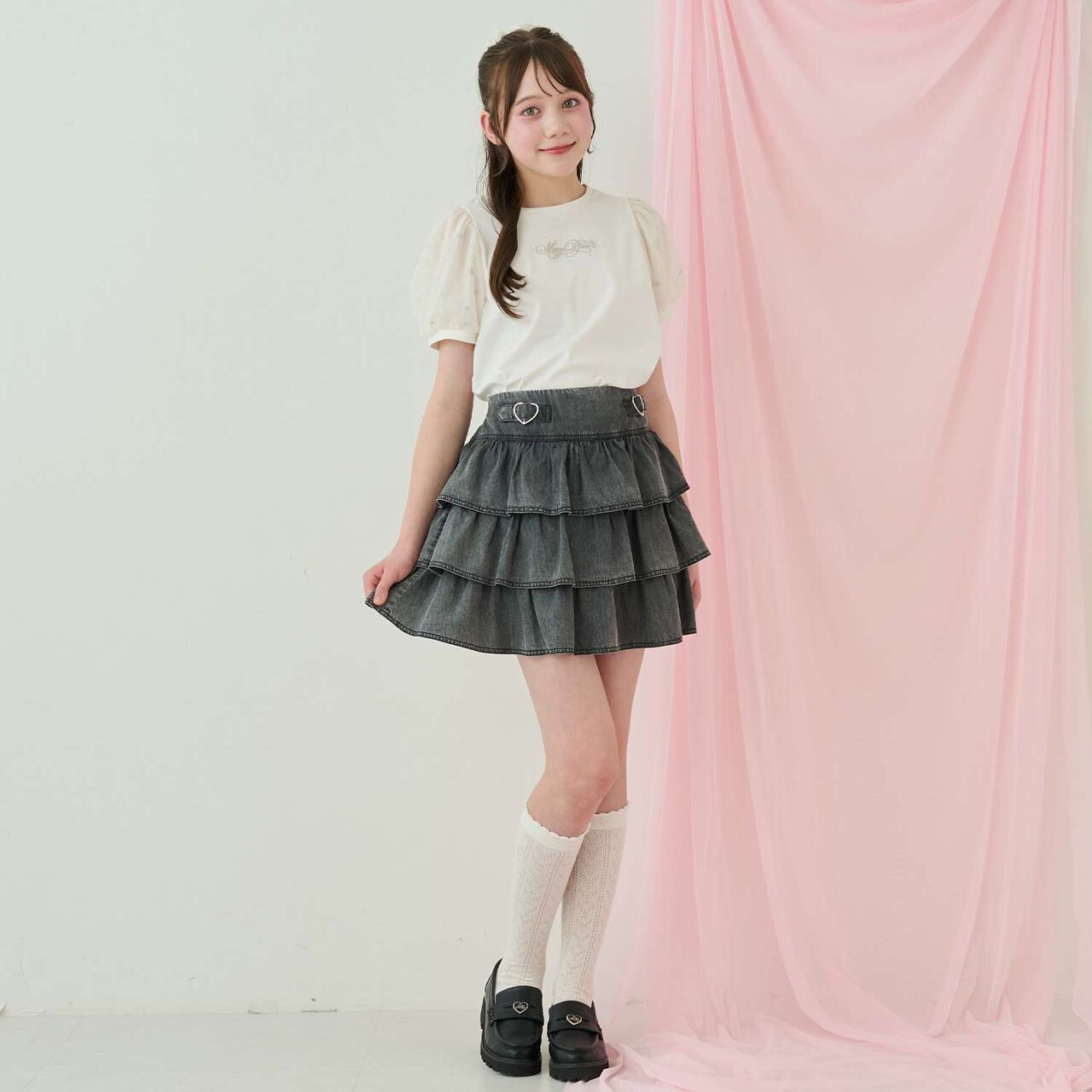 Cool Touch Puff Sleeve Tulle T-Shirt♪,Off white, large image number 12