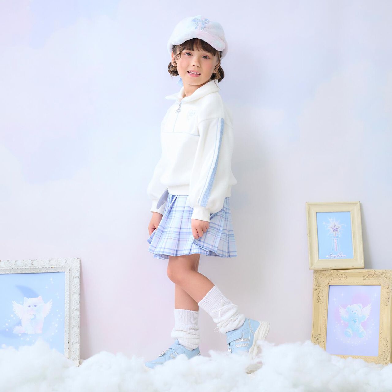 Ribbon Patch Faux Fur Cap,Multi color, large image number 10