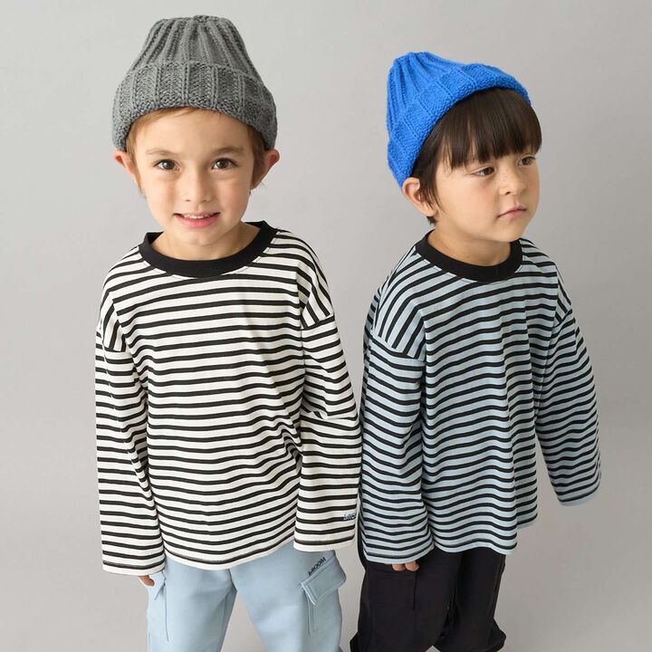 [Daily Standard Wear] Relaxed Oversized Stripe Long-Sleeve T-Shirt,Lilac, medium image number 38