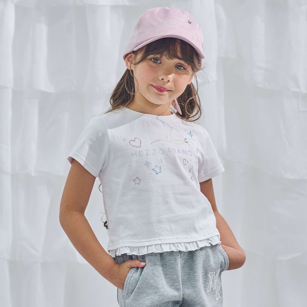 Sparkling Logo Cap [Cool Touch & UV Protection],Light pink, large image number 1