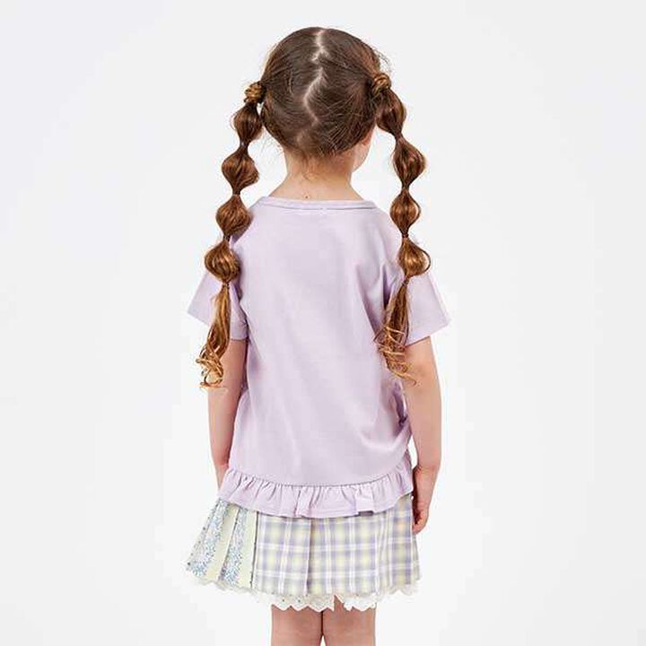 Checkered Bunny Appliqu&eacute; Short-Sleeve T-Shirt (100-130),Off white, medium image number 7