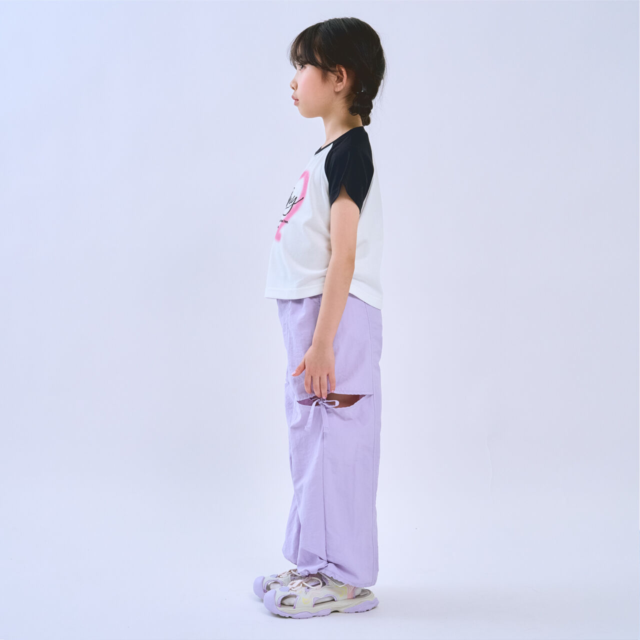[Cool Touch] Cropped Raglan Short Sleeve T-Shirt,Black, large image number 2