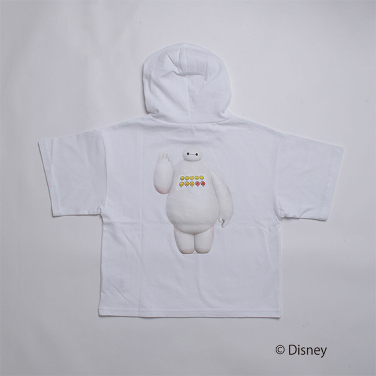 [SKIT0LY] [Disney] Baymax Hooded Short-Sleeve Big T-Shirt,White, large image number 1