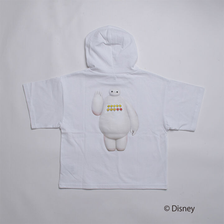 [SKIT0LY] [Disney] Baymax Hooded Short-Sleeve Big T-Shirt,White, medium image number 1