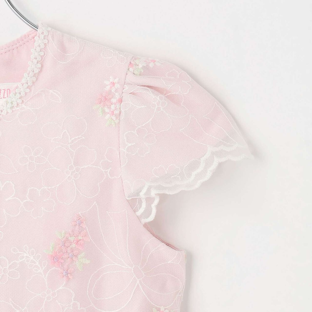 Flower Embroidery Tulle Lace One-Piece Dress,Light pink, large image number 3