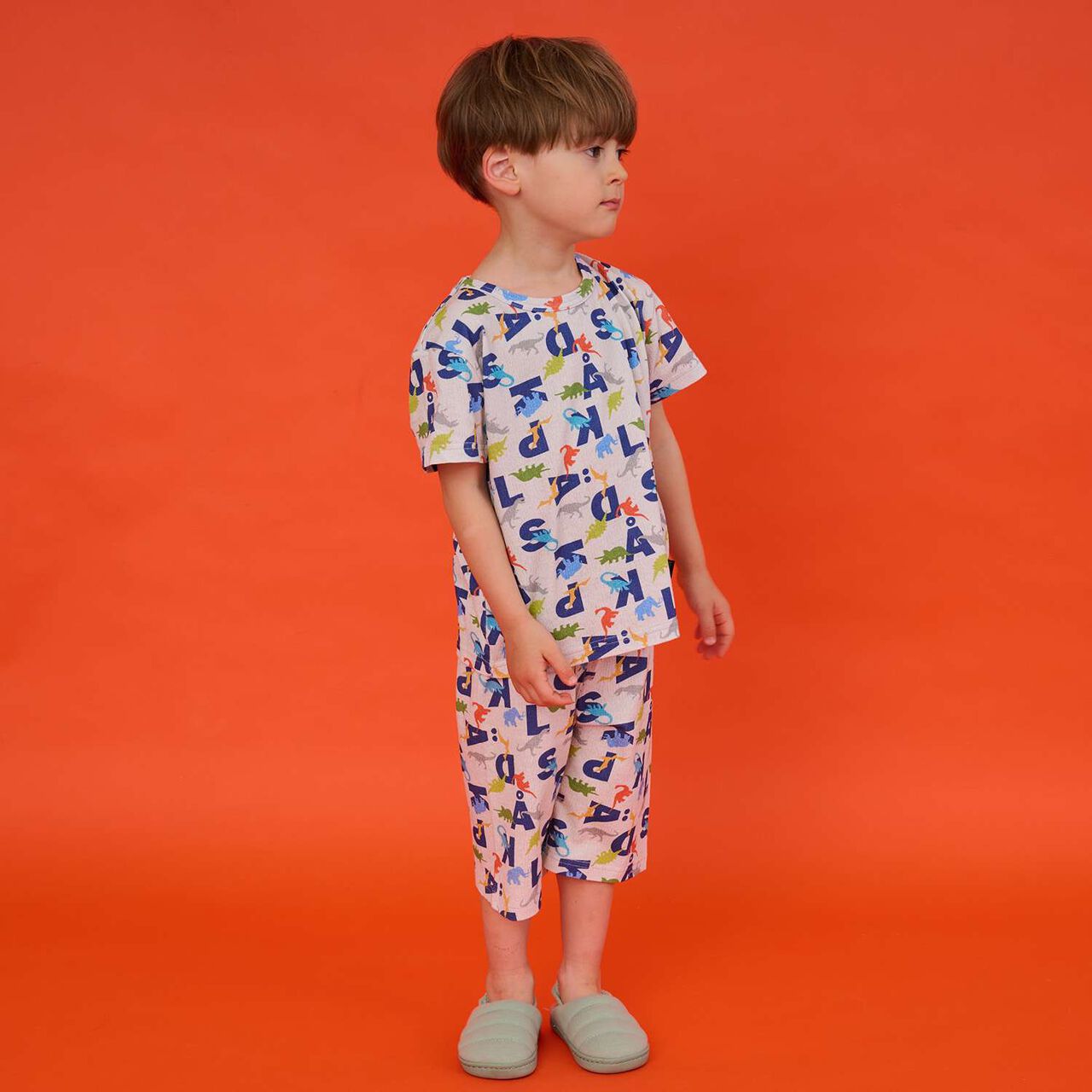 All-Over Pattern Short-Sleeve Loungewear,Sax blue, large image number 17