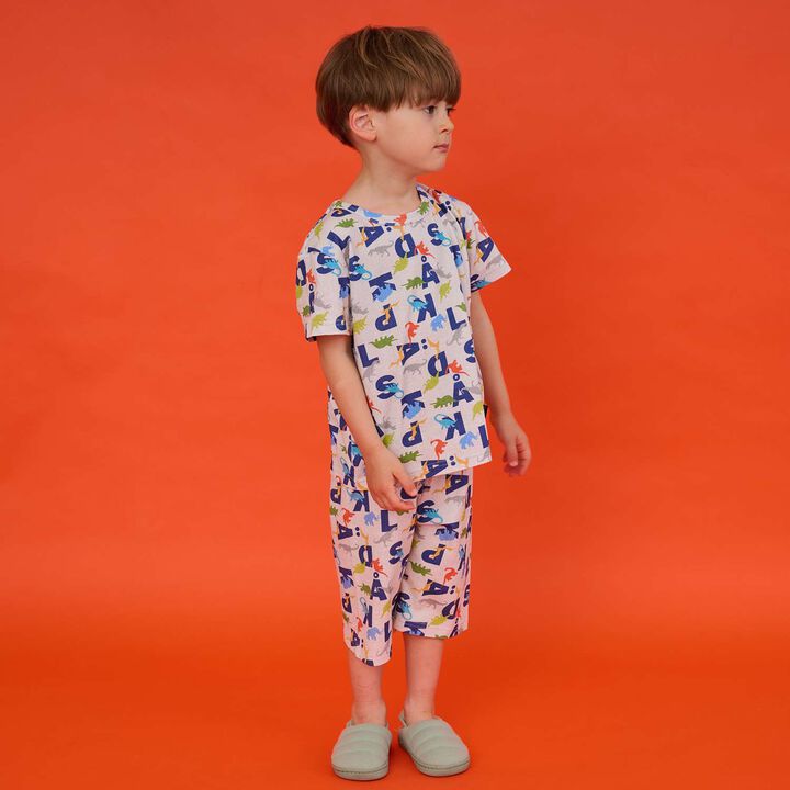 All-Over Pattern Short-Sleeve Loungewear,Sax blue, medium image number 17