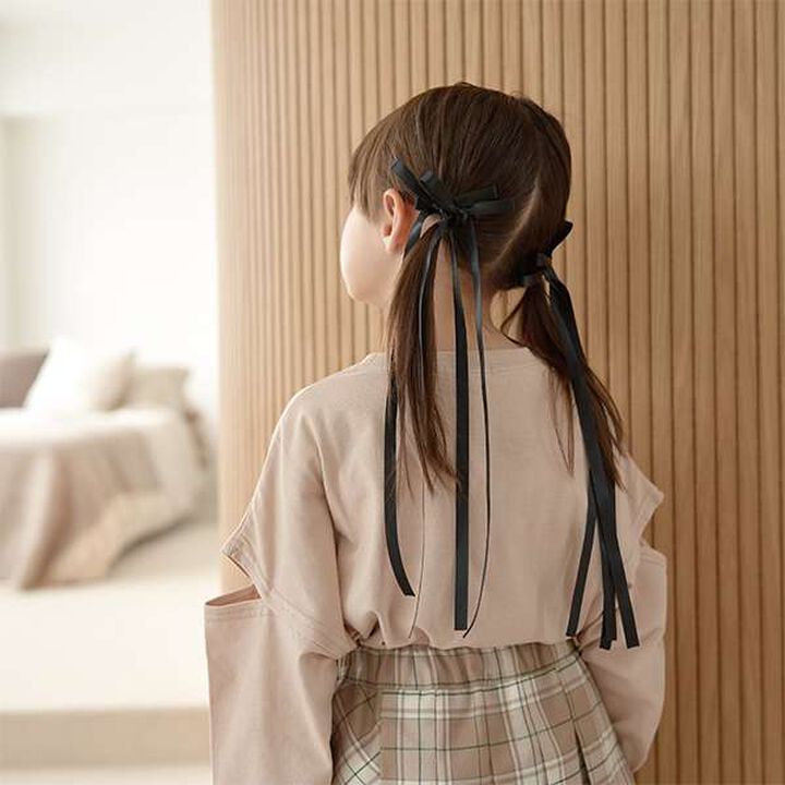 Long Ribbon Hair Clip 2-Piece Set,Red, medium image number 8