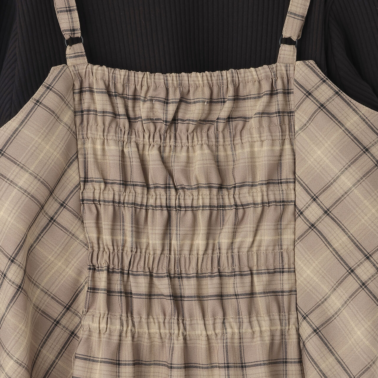 Twin Ribbon Jumper Skirt & T-Shirt Set,Brown, large image number 14