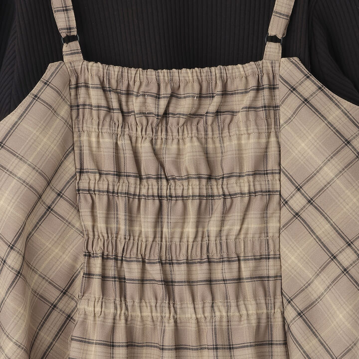 Twin Ribbon Jumper Skirt & T-Shirt Set,Brown, medium image number 14