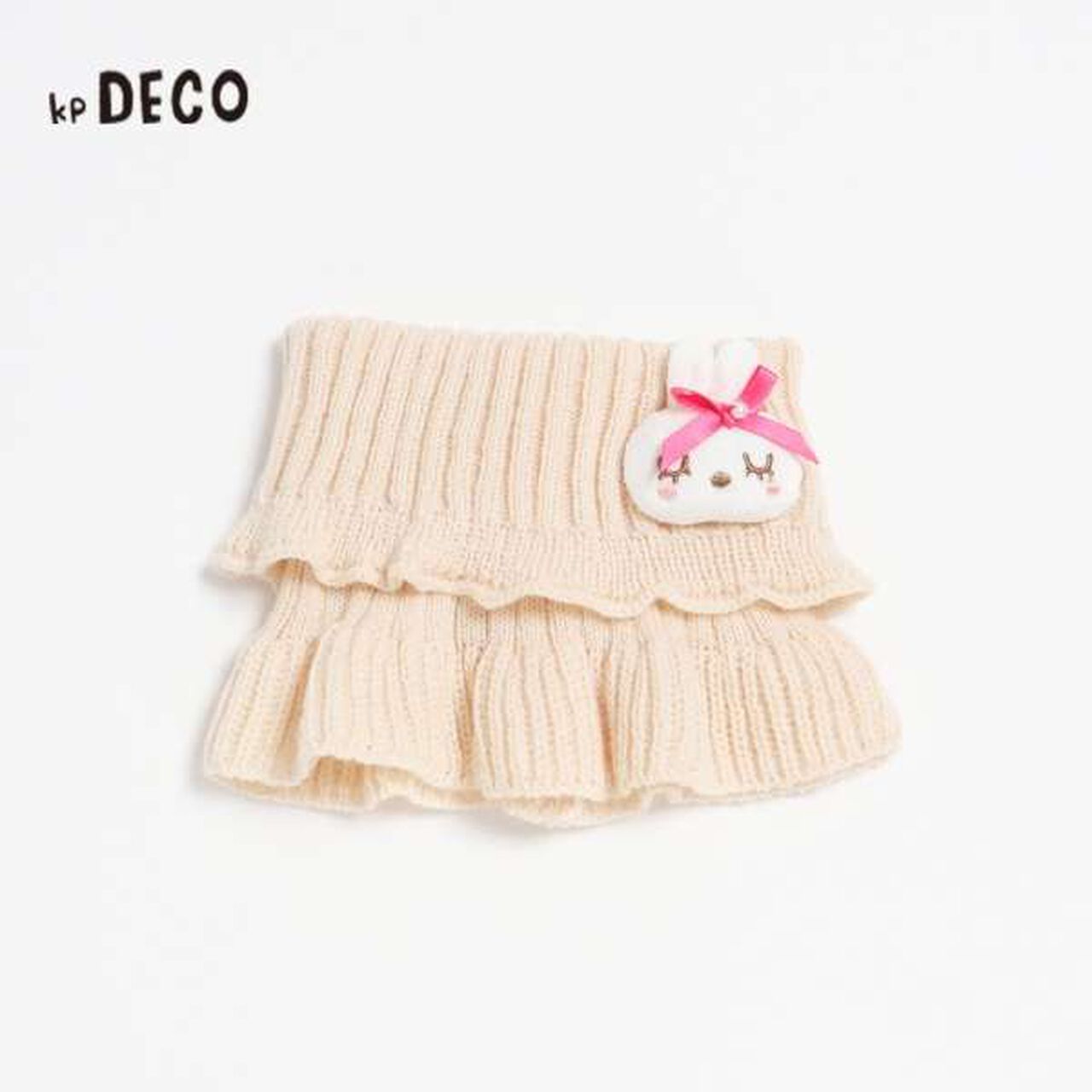 KP Deco Knit Snood Scarf with Ears (S),Off white, large image number 0