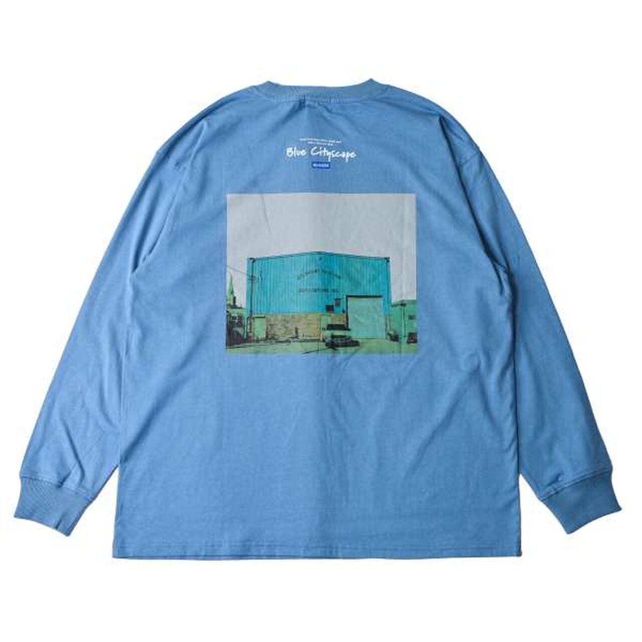 Back Photo Print Long-Sleeve T-Shirt,Blue, large image number 0