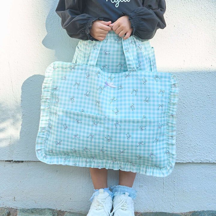[School-Ready] [Water-Repellent, Anti-Stain, Durable, UV] Frill Lesson Bag with Ribbon,, medium