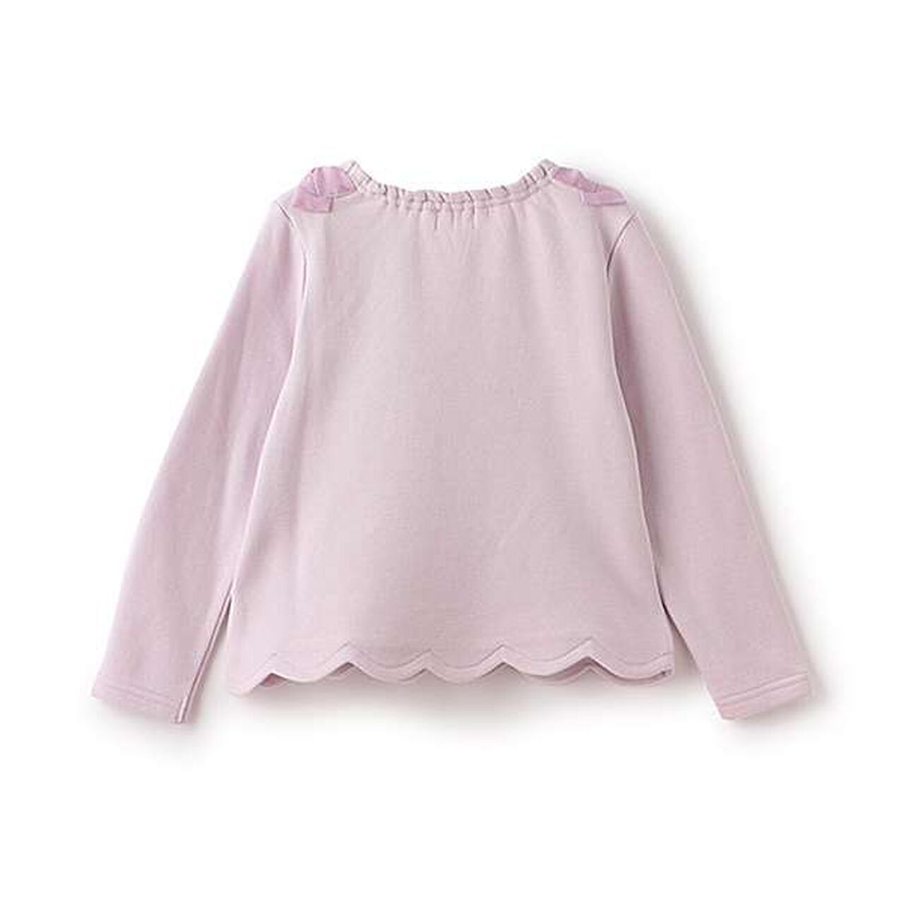 Embroidered Scalloped Hem Sweater,Light pink, large image number 1